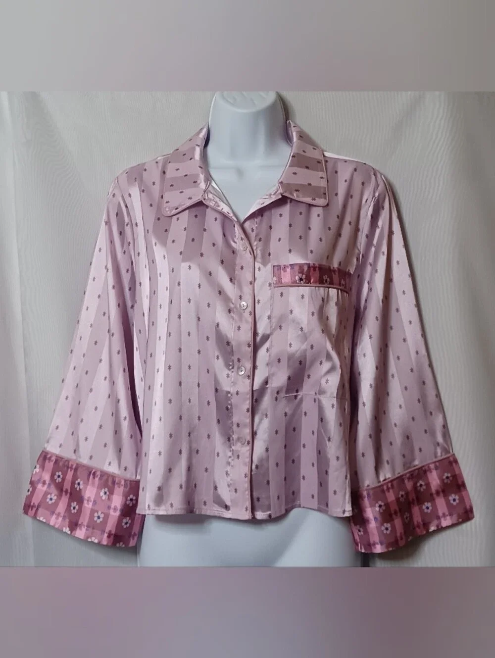 Free People Intimately Lilac Combo Floral Sleep Wear Top. L